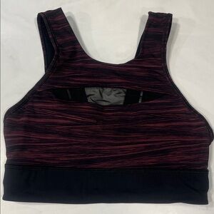 LULULEMON Women's Black and Pink Sports Bra